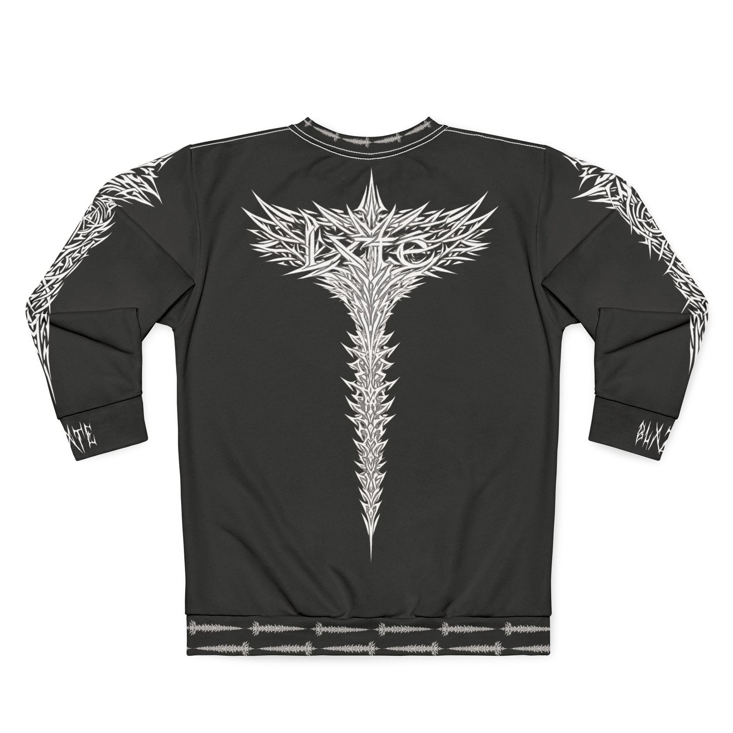 blxze. x lks "lxte" spinal crewneck