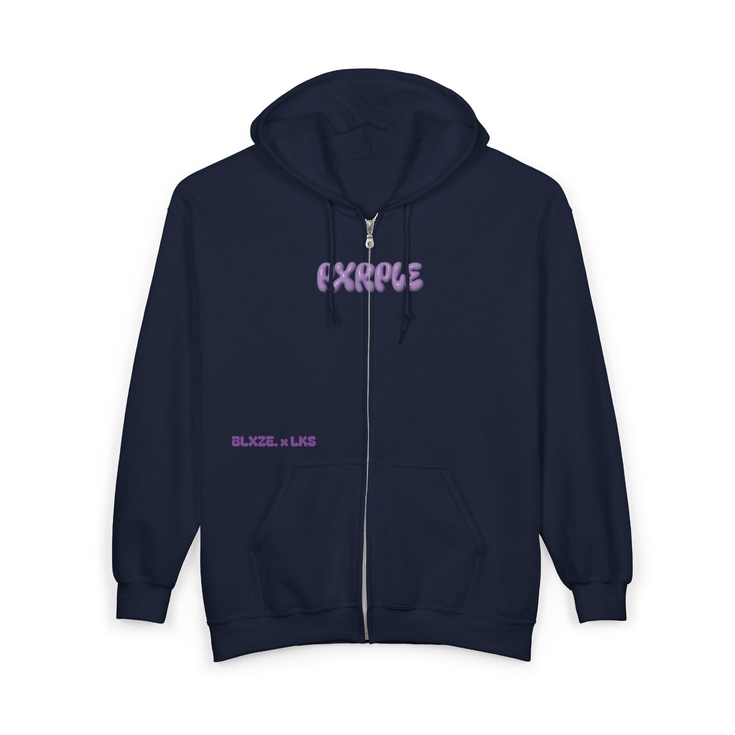 "pxrple hxze" heavy full zip hoodie