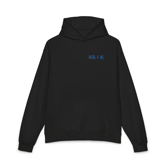 blxze. x lks minimal relaxed embroidered hoodie