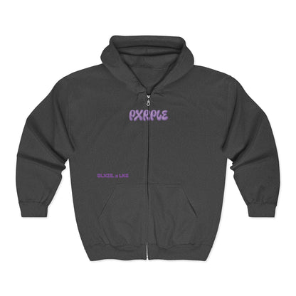 "pxrple hxze" heavy full zip hoodie