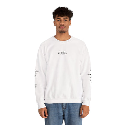 blxze. x lks "faking" heavy-blend crewneck