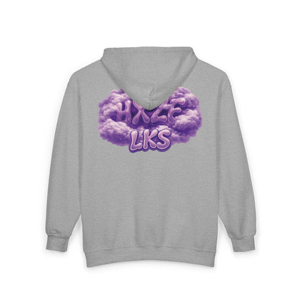 "pxrple hxze" heavy full zip hoodie