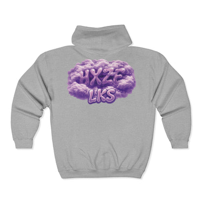 "pxrple hxze" heavy full zip hoodie