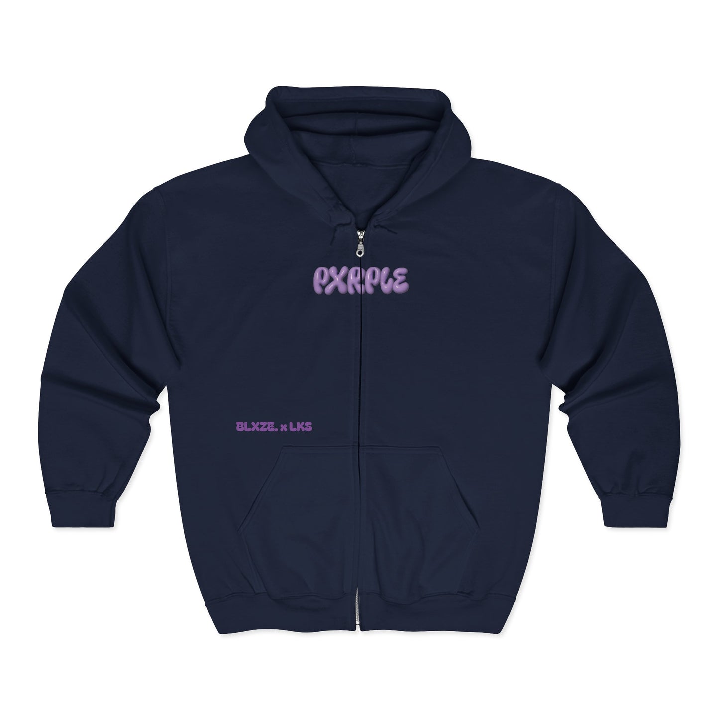 "pxrple hxze" heavy full zip hoodie